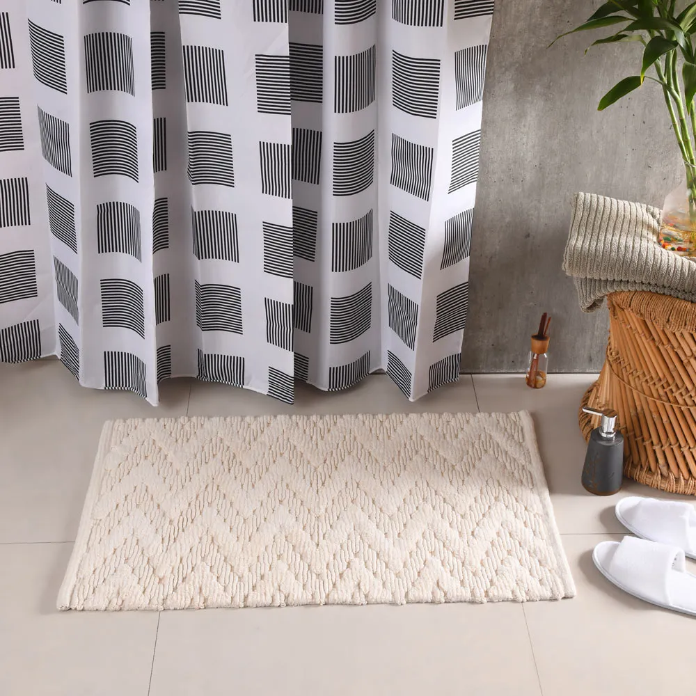 Chevron Cotton Anti Slip Bath mat