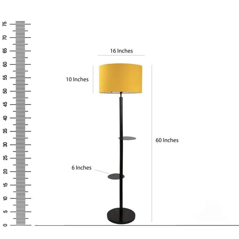 Citrine Musa Floor Lamp With Shelf