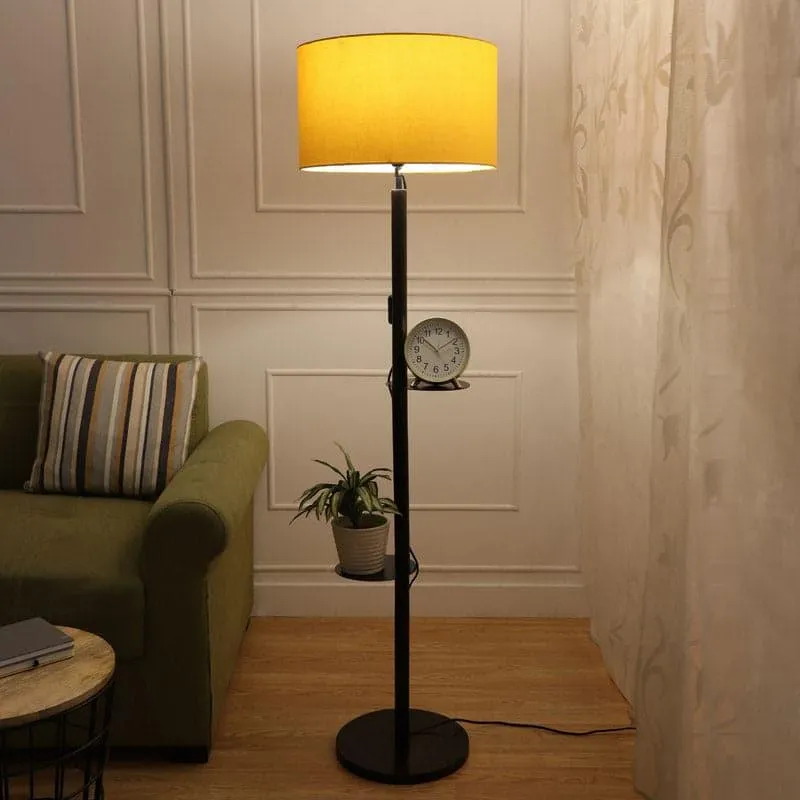 Citrine Musa Floor Lamp With Shelf