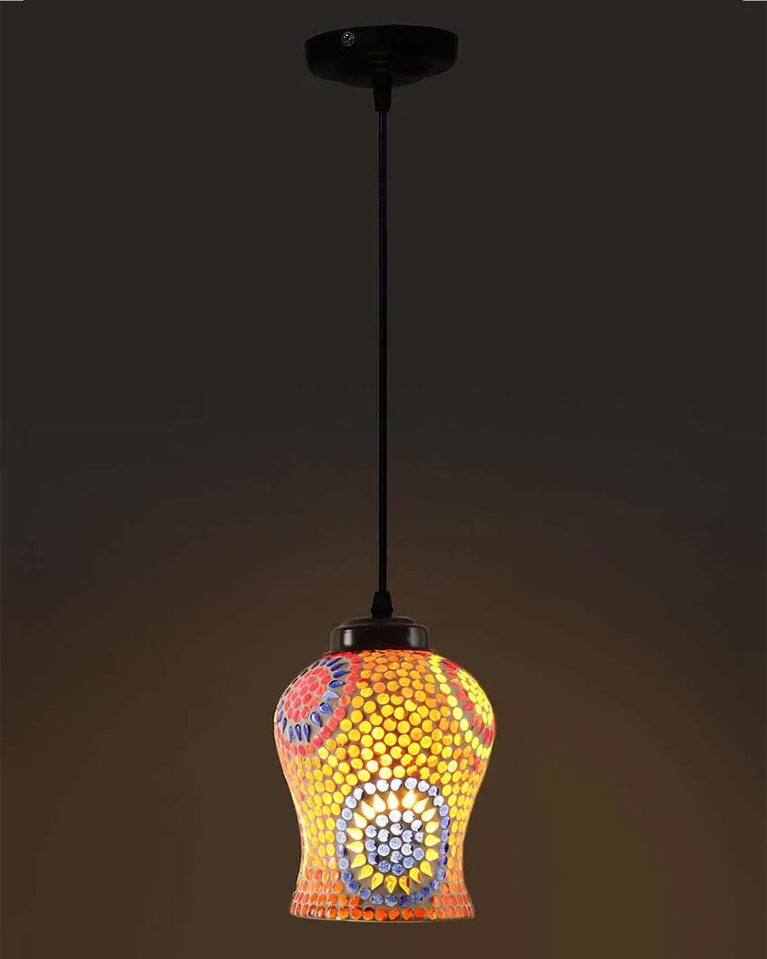Classic Style Mosaic Glass Hanging Lamp | 4.5 x 20 inches