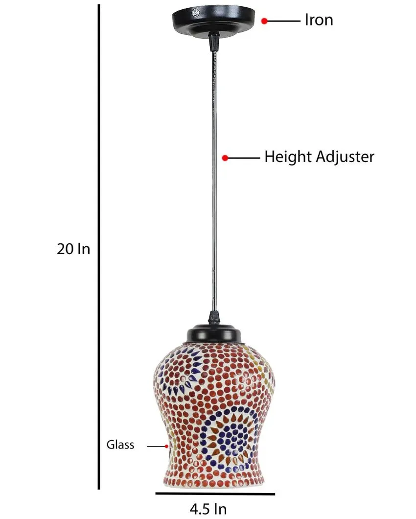 Classic Style Mosaic Glass Hanging Lamp | 4.5 x 20 inches