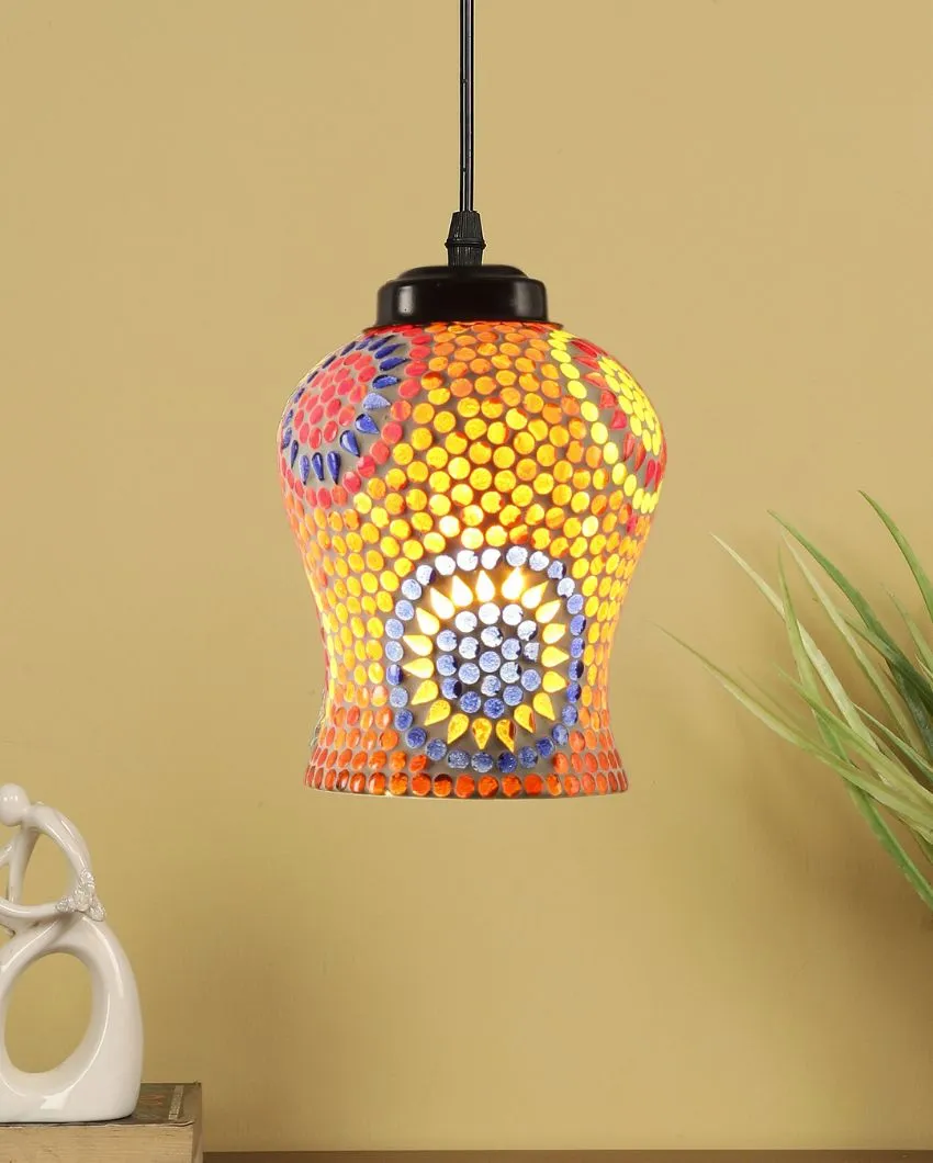 Classic Style Mosaic Glass Hanging Lamp | 4.5 x 20 inches