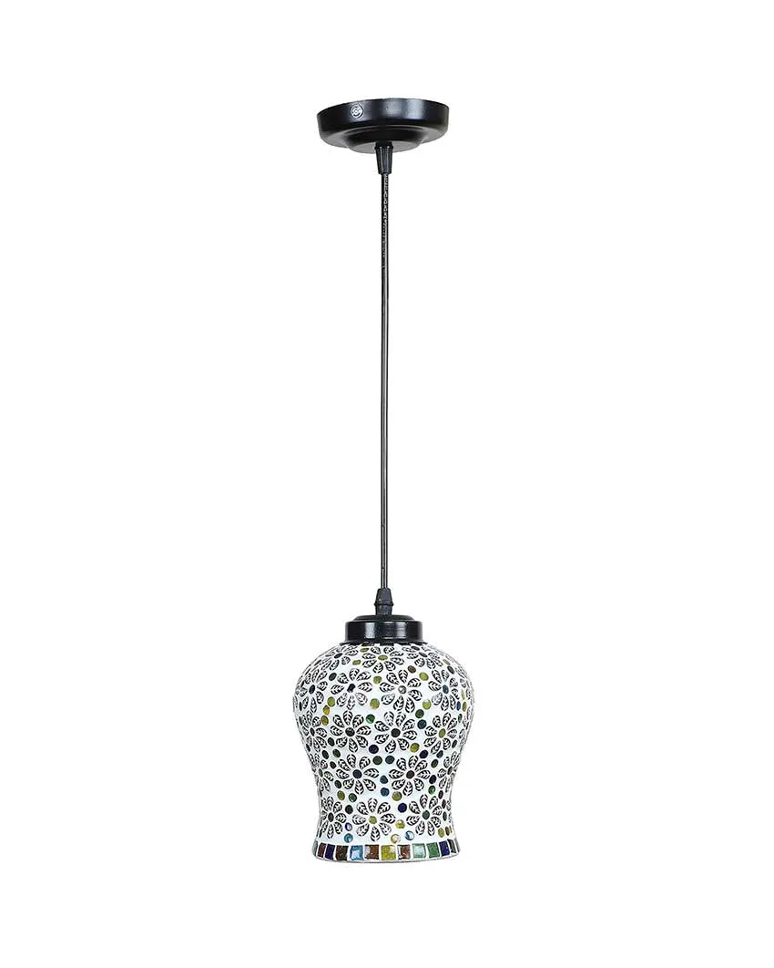 Colorful Little Florals Mosaic Glass Hanging Lamp | 4.5 x 20 inches
