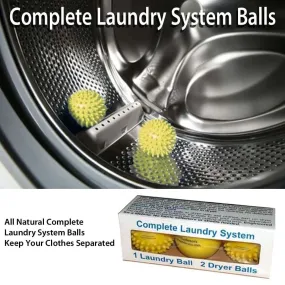 Complete All-Natural Laundry System Balls for Separating Clothes