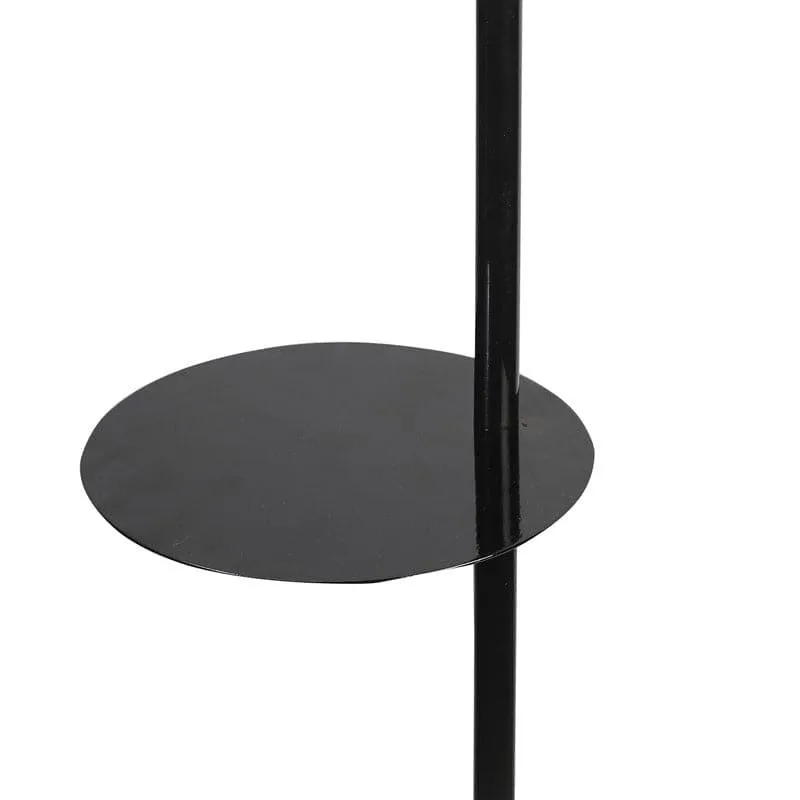 Corvina Black Floor Lamp With Shelf