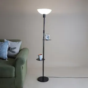Corvina Black Floor Lamp With Shelf