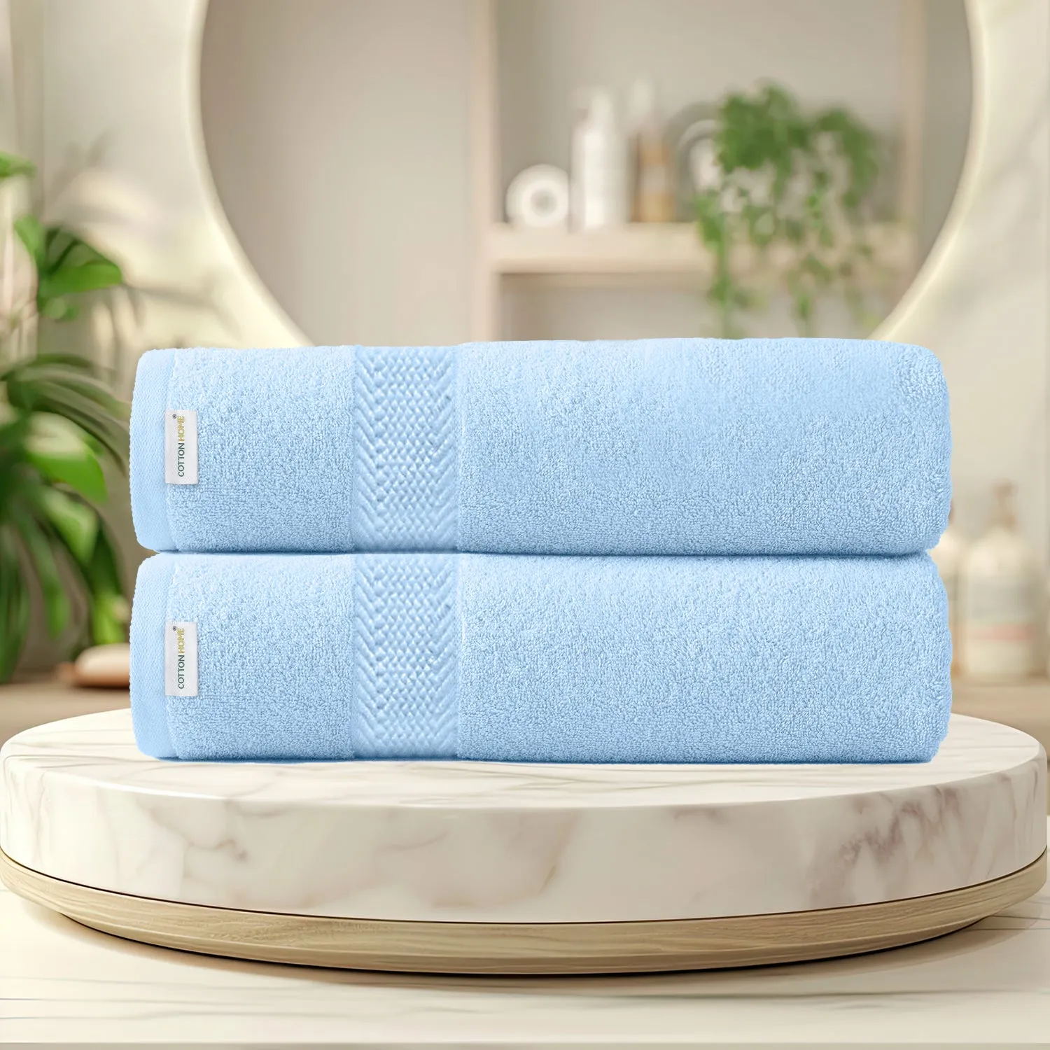 Cotton Bath Towel Pack of 2 Soft Feel, Quick Dry, Highly Absorbent Durable Towels
