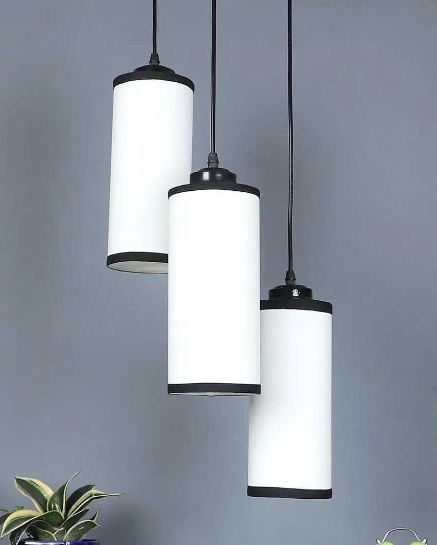 Cylindrical Cotton Drum Cluster Hanging Lamp