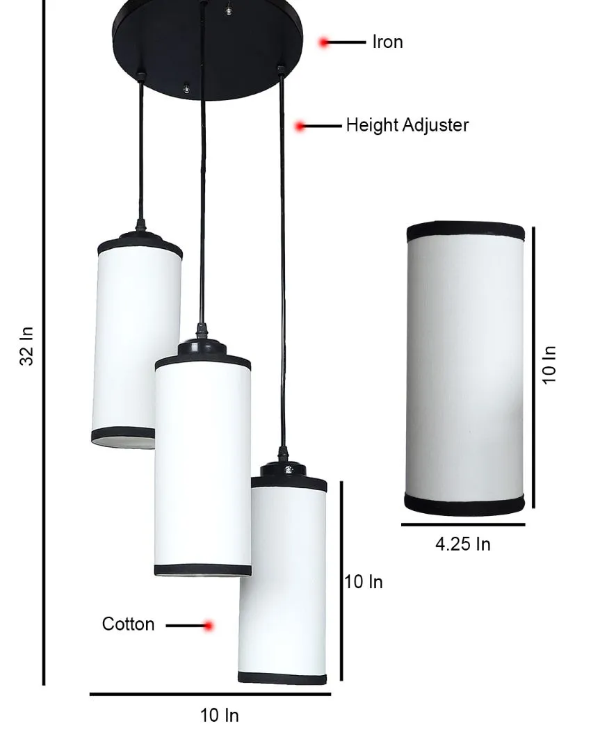 Cylindrical Cotton Drum Cluster Hanging Lamp