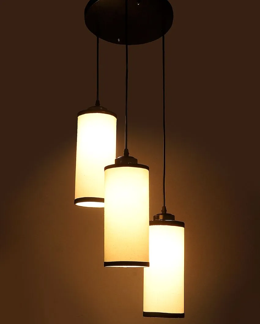 Cylindrical Cotton Drum Cluster Hanging Lamp