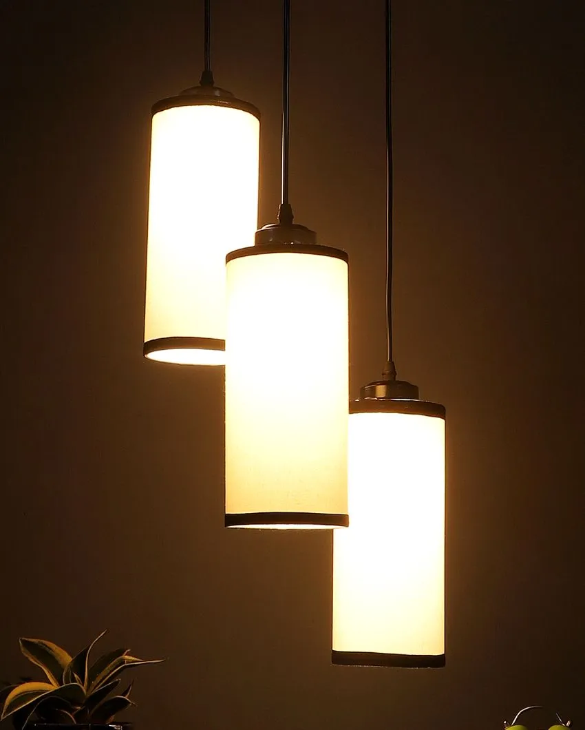 Cylindrical Cotton Drum Cluster Hanging Lamp