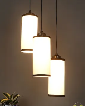 Cylindrical Cotton Drum Cluster Hanging Lamp