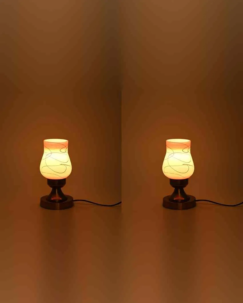 Dalia Decorative Home LED Compatible Stylish Night Table Lamp | 4 x 10 inches
