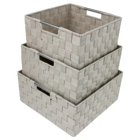 Double Woven Basket Bin Set (3 Pack)