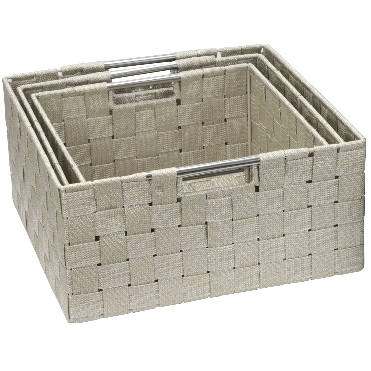 Double Woven Basket Bin Set (3 Pack)