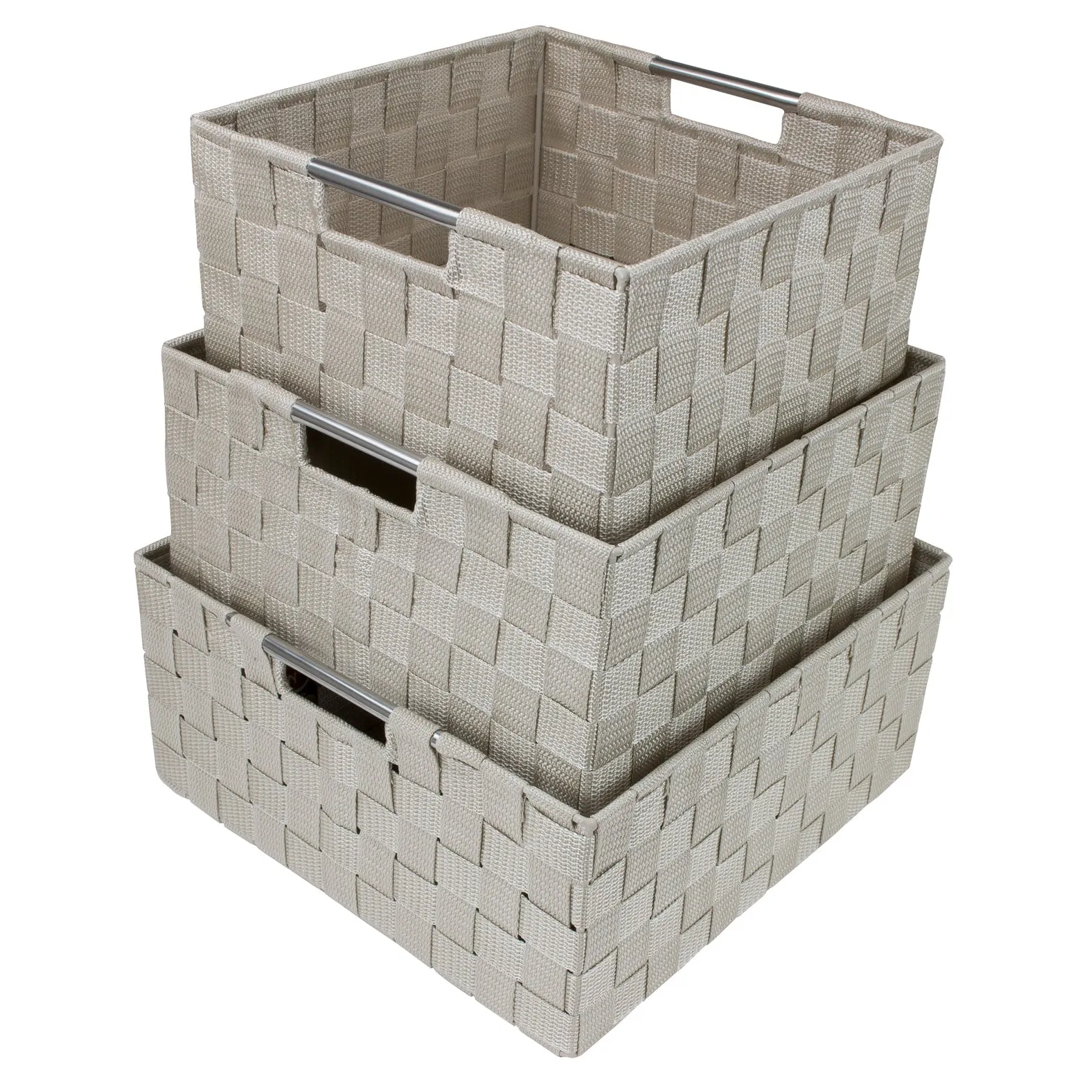 Double Woven Basket Bin Set (3 Pack)