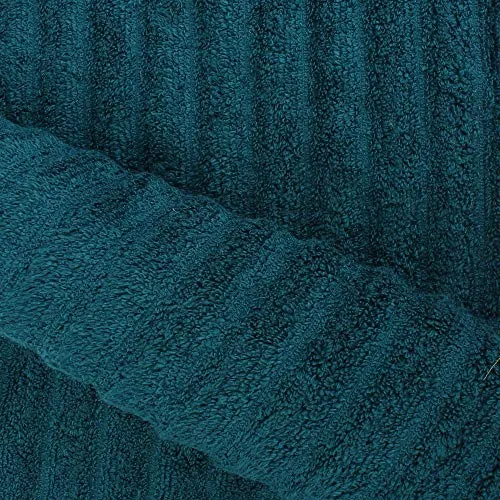 Ein Sof 100% Organic Cotton Large Bath Towels (75 cm x 150 cm) Super Absorbent || Ribbed Design || Zero Twist Luxurious Bath Towel (525 GSM , Green)