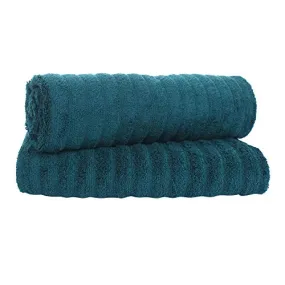 Ein Sof 100% Organic Cotton Large Bath Towels (75 cm x 150 cm) Super Absorbent || Ribbed Design || Zero Twist Luxurious Bath Towel (525 GSM , Green)