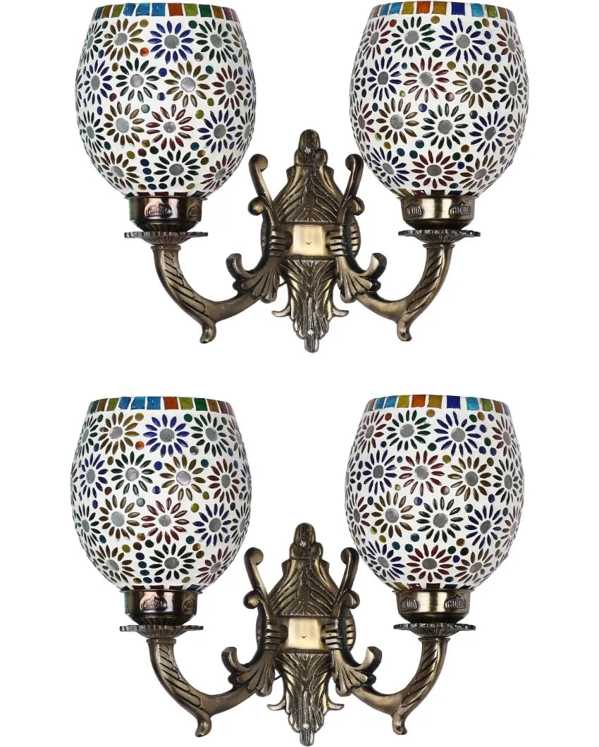 Elegant Finish LED Compactable Wood & Glass Wall Lamp | 9 x 9 x 11 inches