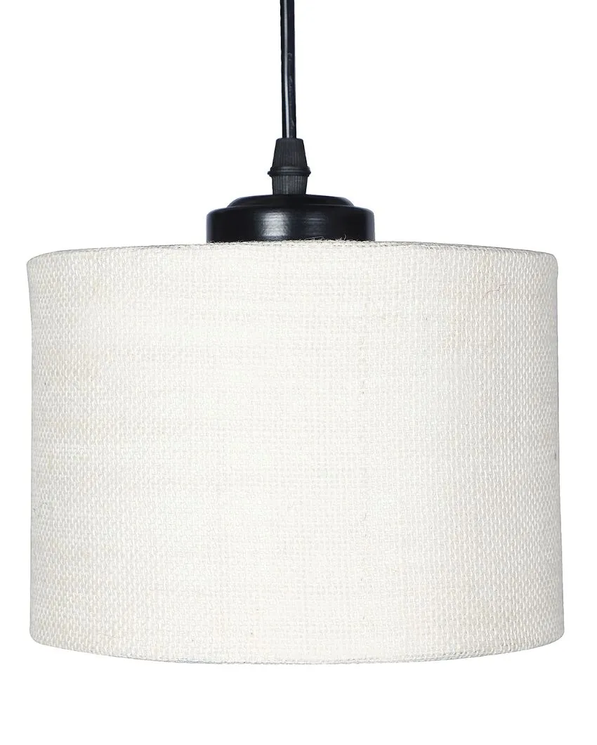 Elegant Jute Round Drum Cluster Hanging Lamp