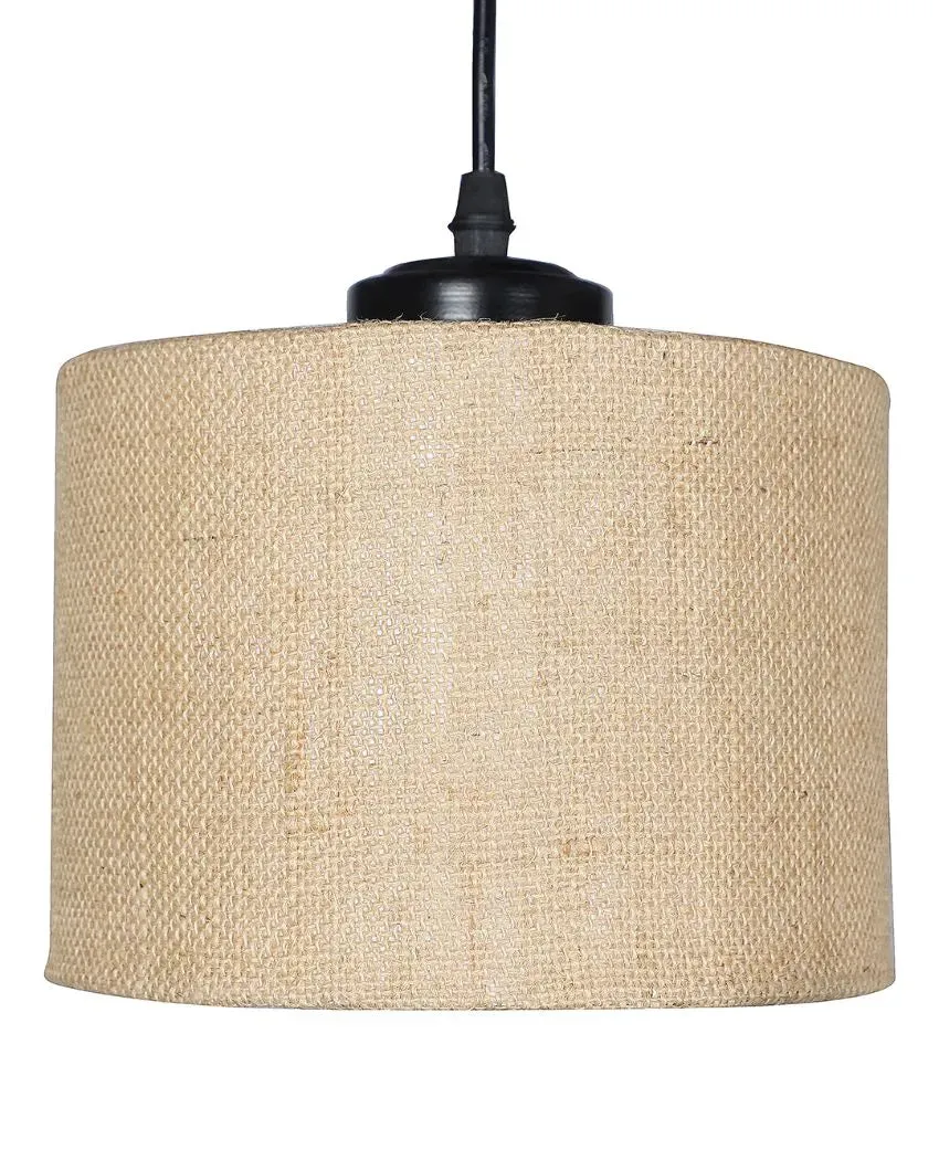 Elegant Jute Round Drum Cluster Hanging Lamp