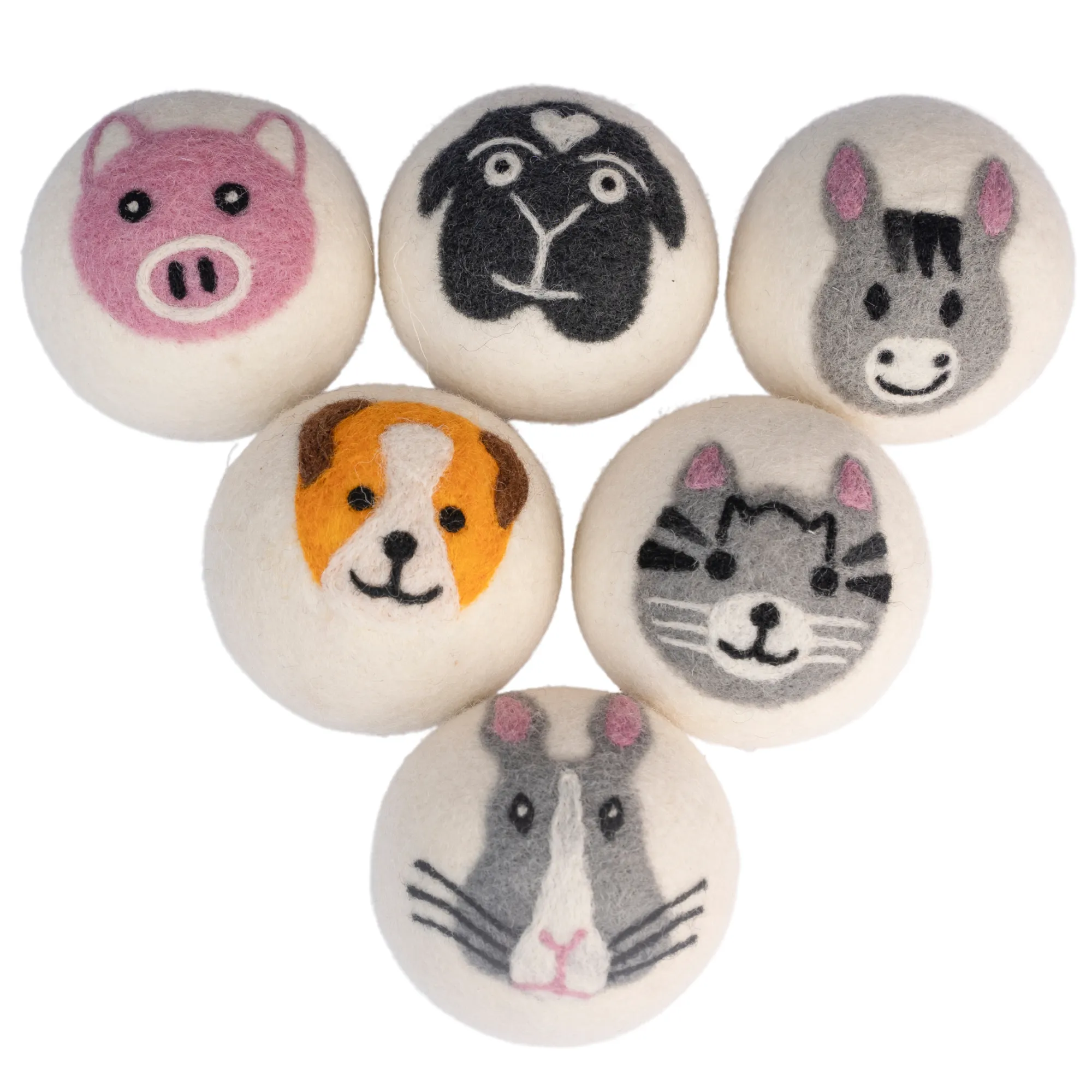 Farm Pet Wool Dryer Balls XL Organic Laundry Fabric Softener 6-Pack