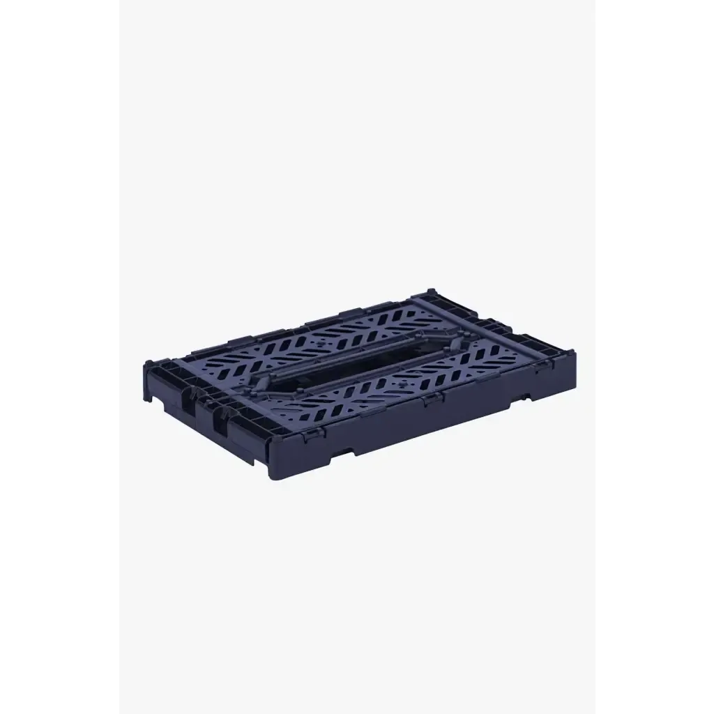 Foldable Storage Bins, Plastic Crate for Storage, Collapsible Crate, Utility Stackable Box Small Navy