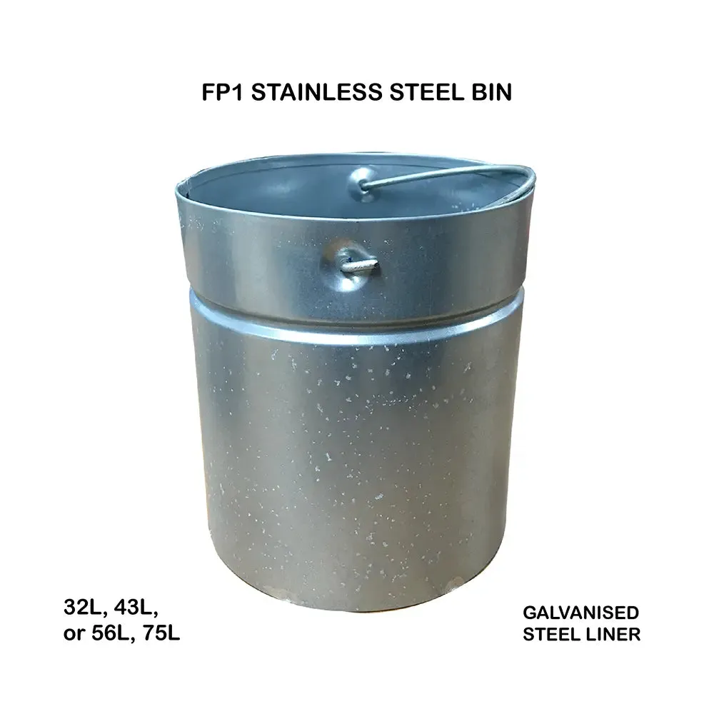 FP01 Dustbin | Stainless Steel Bin | Galvanised Inner Liner | Multiple Size | Dustbin for Kitchen