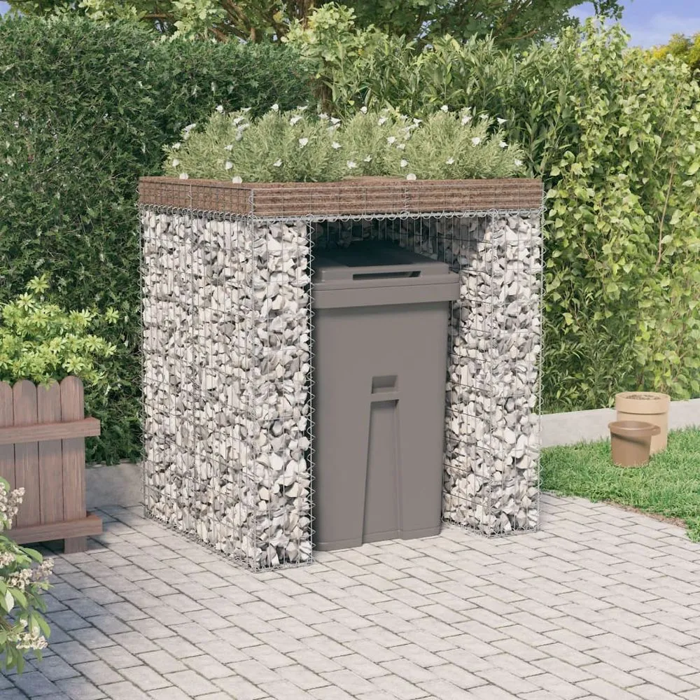 Gabion Wall for Triple Garbage Wheelie Bin Galvanised Iron
