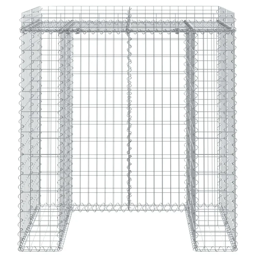Gabion Wall for Triple Garbage Wheelie Bin Galvanised Iron