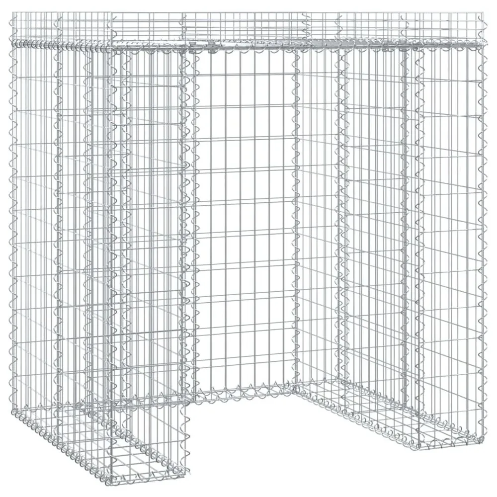 Gabion Wall for Triple Garbage Wheelie Bin Galvanised Iron