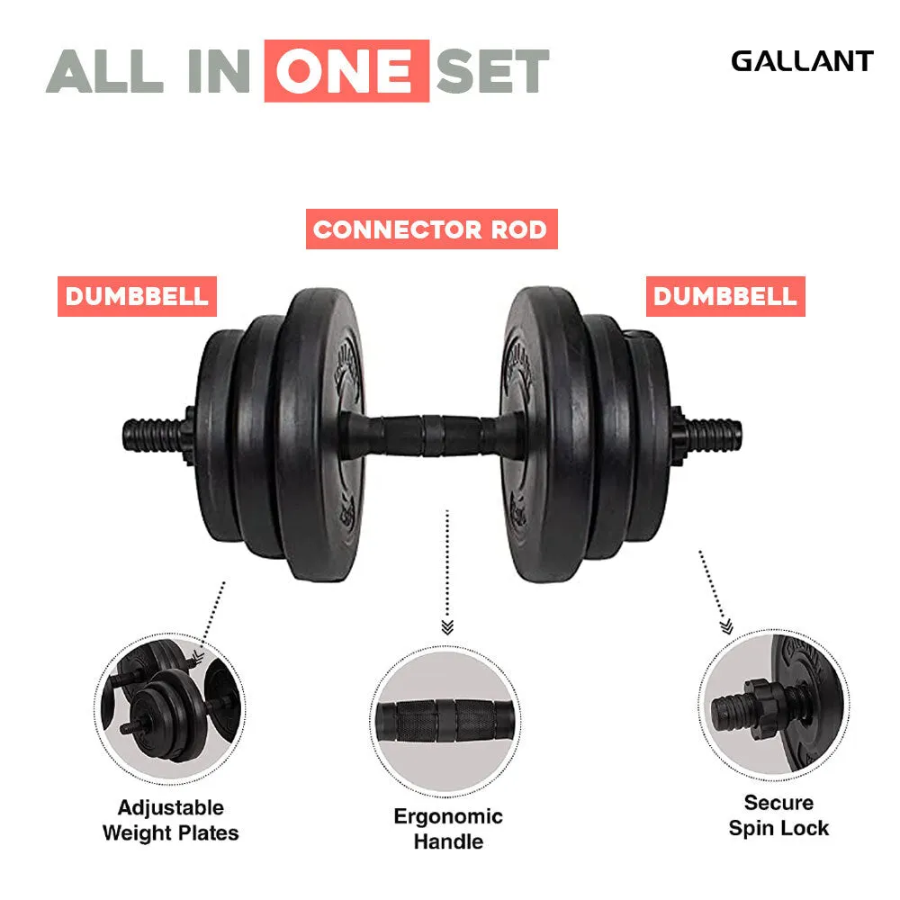 Gallant 20kg Adjustable Weights Dumbbells Set