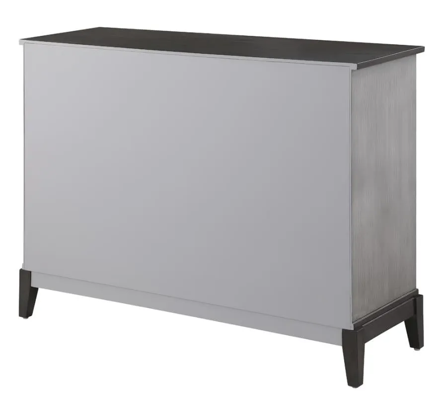 Gilles 2-Door Accent Cabinet Brushed Black And Grey