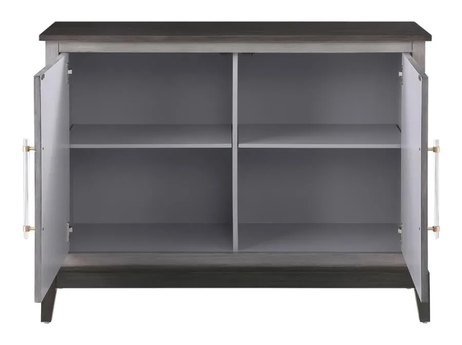 Gilles 2-Door Accent Cabinet Brushed Black And Grey