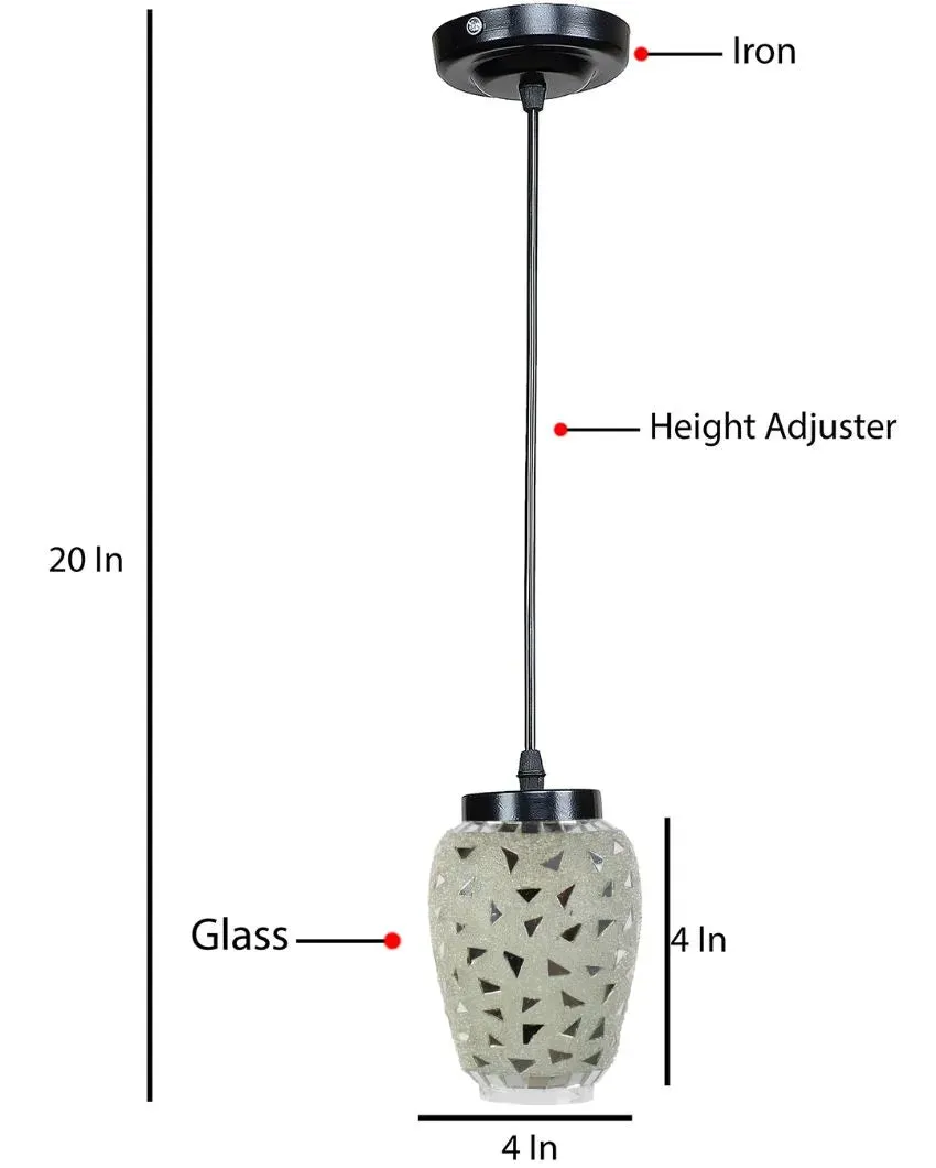 Glittery Mosaic Glass Hanging Lamp | 4 x 20 inches