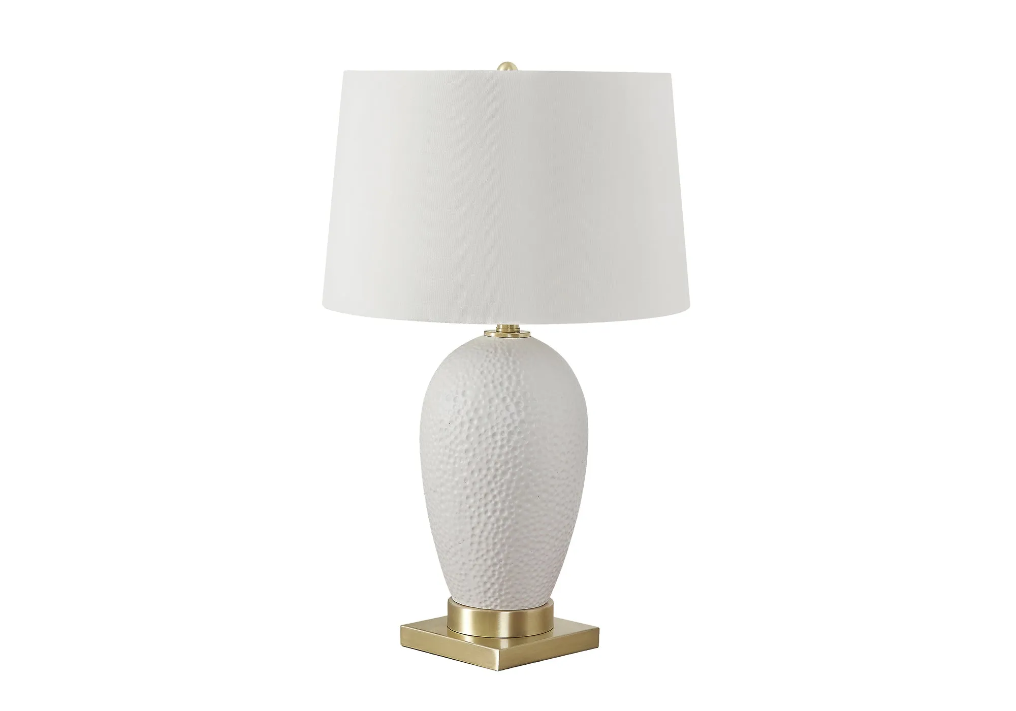 GlowLite Ivory Elegance - 26"H Table Lamp with White Ceramic Base and Cream Shade