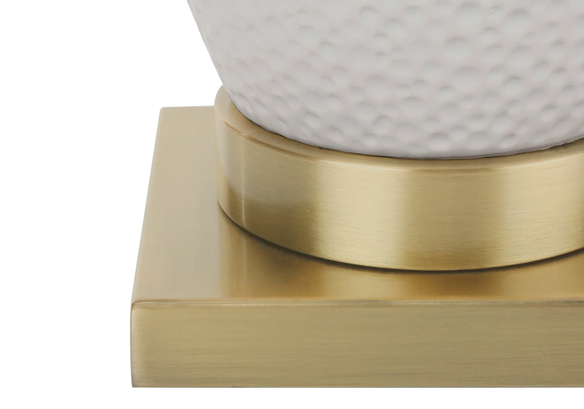 GlowLite Ivory Elegance - 26"H Table Lamp with White Ceramic Base and Cream Shade