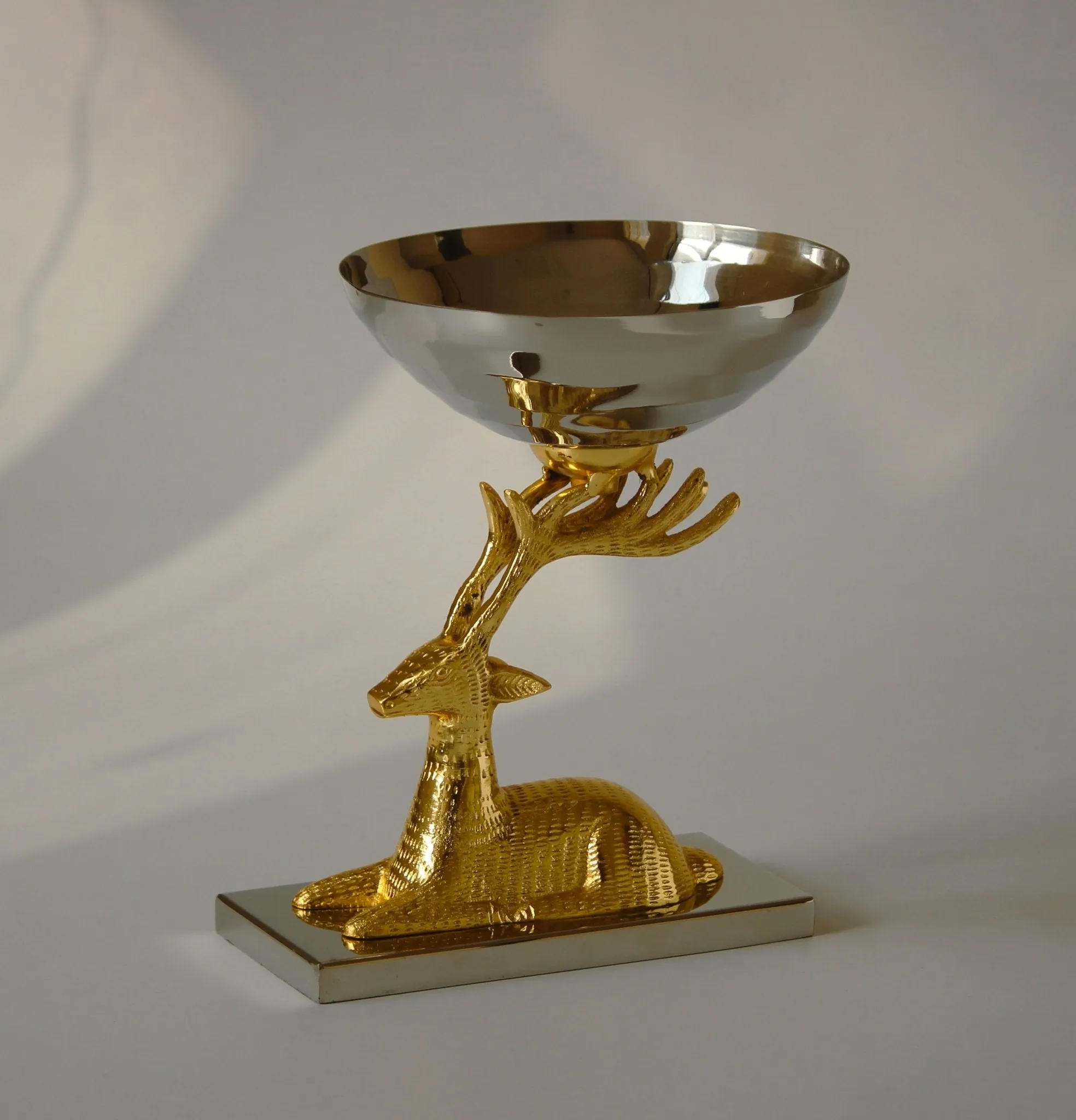 Golden Deer Head Bowl Metal