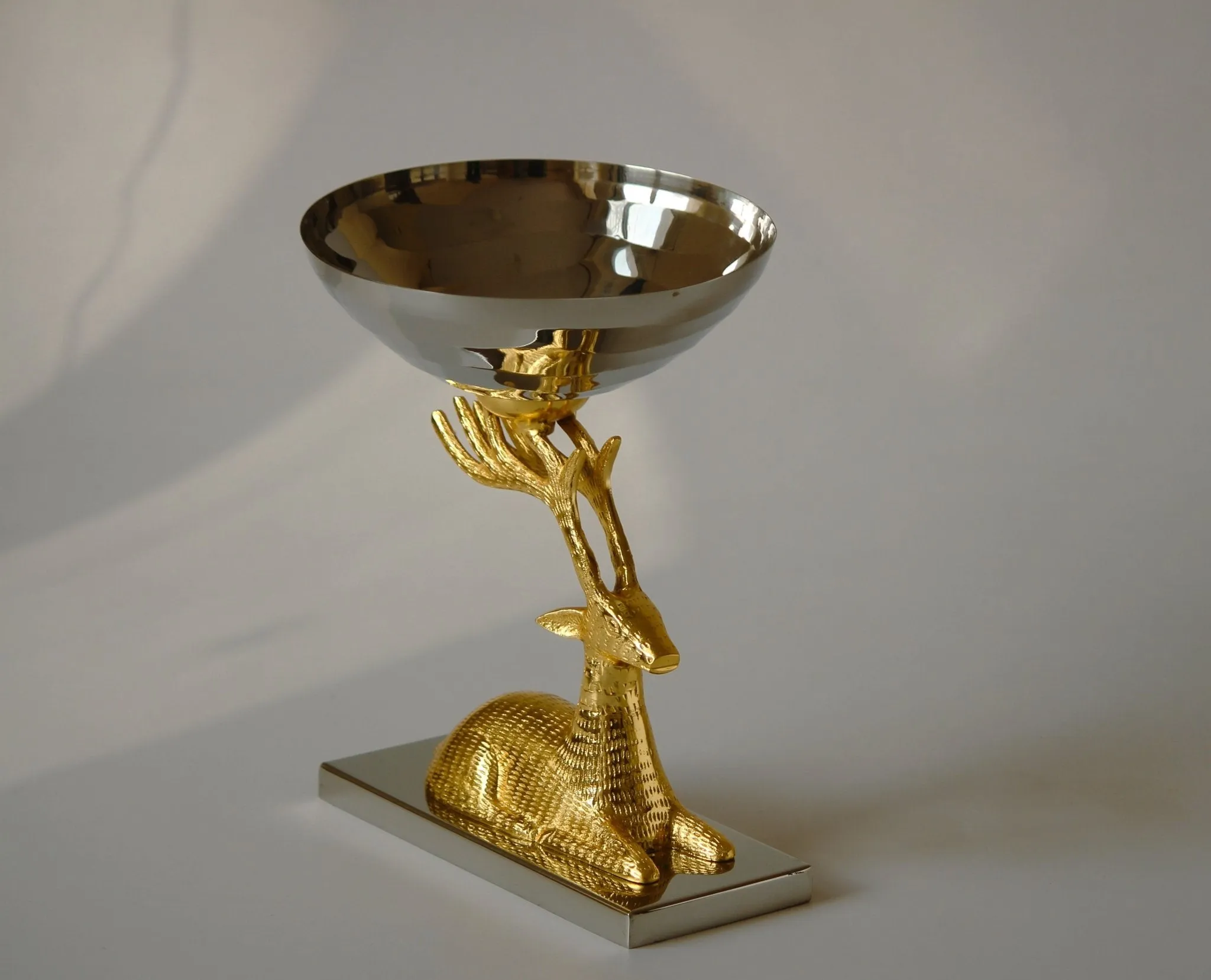 Golden Deer Head Bowl Metal