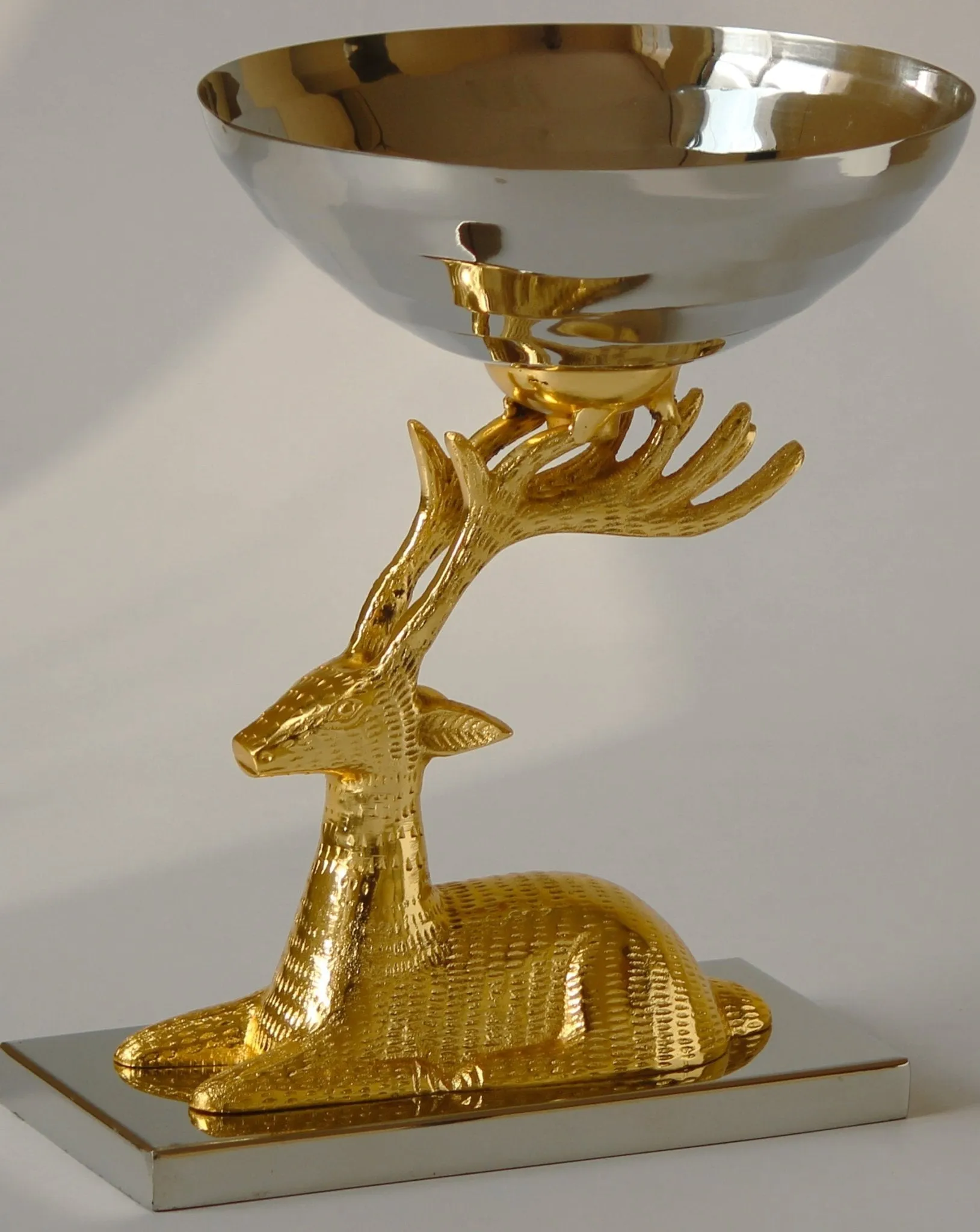 Golden Deer Head Bowl Metal