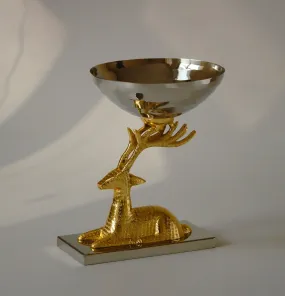 Golden Deer Head Bowl Metal