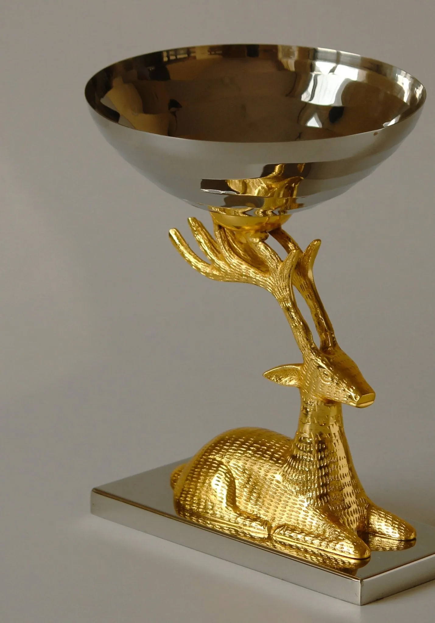Golden Deer Head Bowl Metal