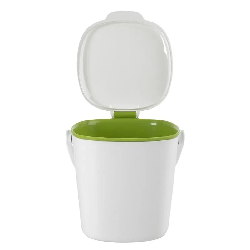 Good Grips White Compost Bin with Smooth Green Interior
