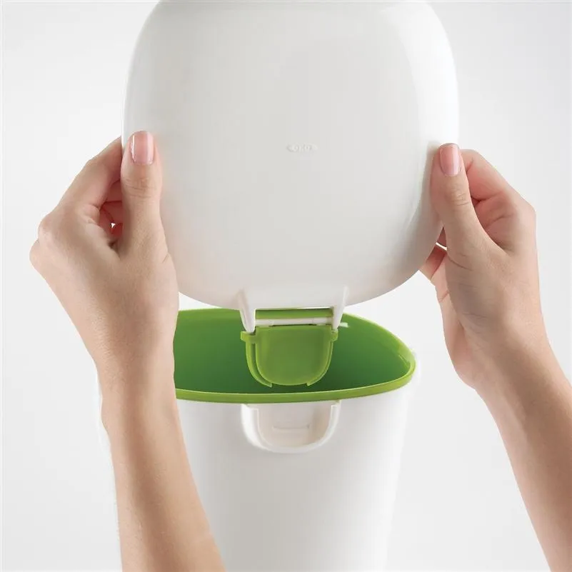 Good Grips White Compost Bin with Smooth Green Interior