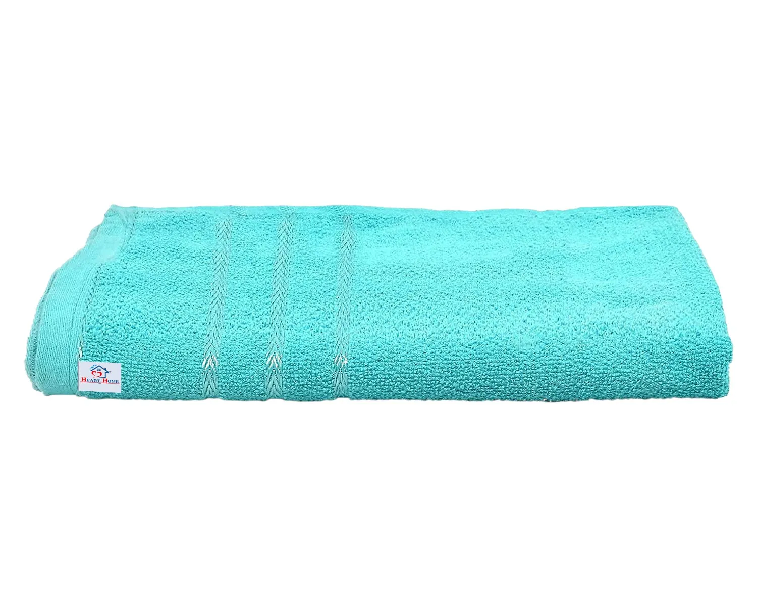 Heart Home Soft Cotton Bath Towel for Hands, Face, Newborn Babies, Toddlers, Children, 19"x38"- Pack of 2 (Blue & Peach)