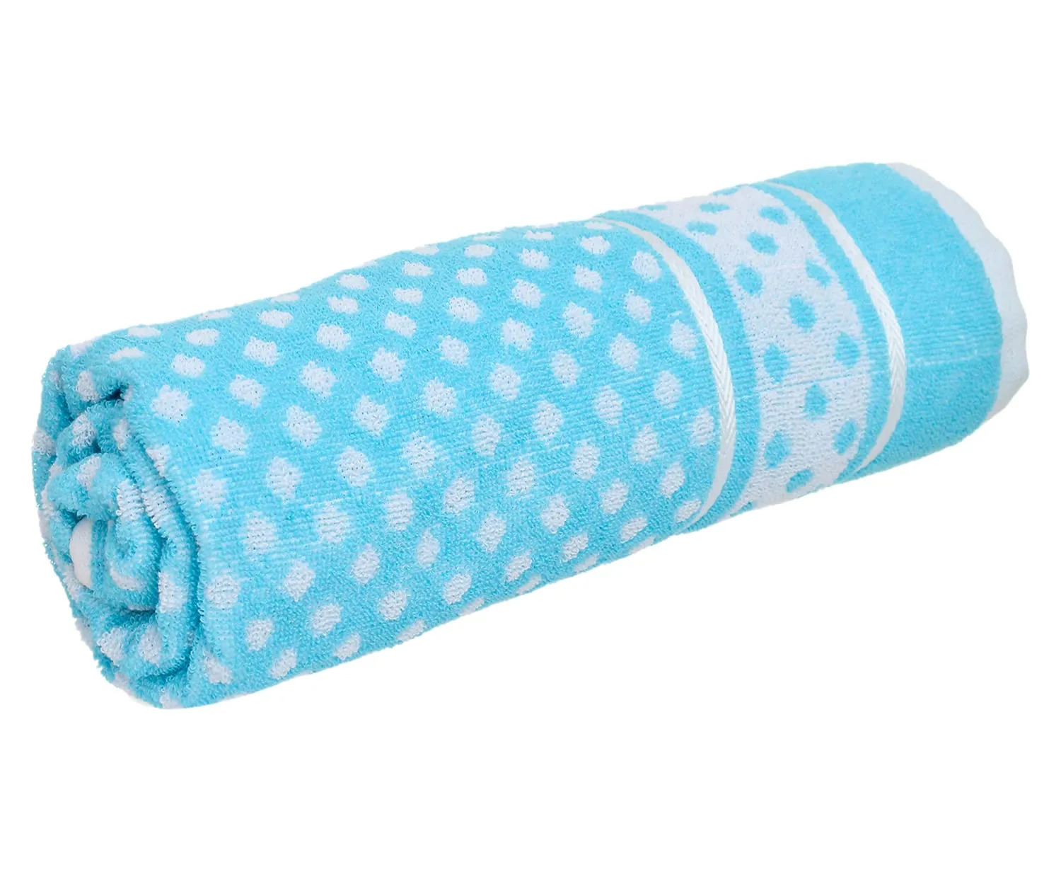 Heart HomeDot Printed Super Soft, Fluffy, and Absorbent, Cotton Bath Towel Perfect for Daily Use, 30"x60"- Pack of 2 (Orange & Sky Blue)