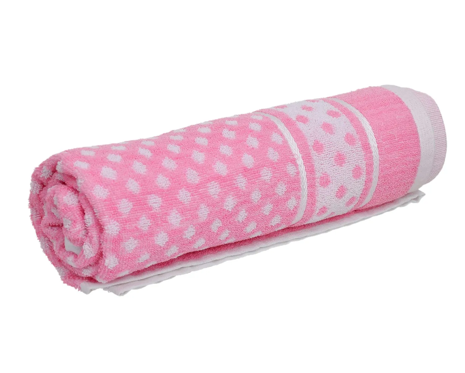 Heart HomeDot Printed Super Soft, Fluffy, and Absorbent, Cotton Bath Towel Perfect for Daily Use, 30"x60"- Pack of 4 (Pink)
