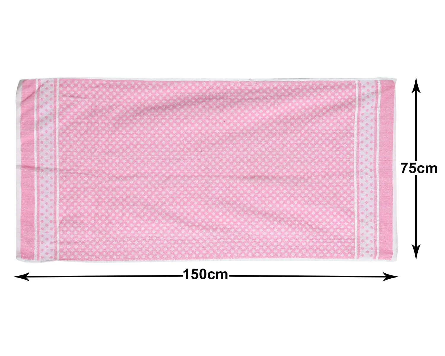 Heart HomeDot Printed Super Soft, Fluffy, and Absorbent, Cotton Bath Towel Perfect for Daily Use, 30"x60"- Pack of 4 (Pink)