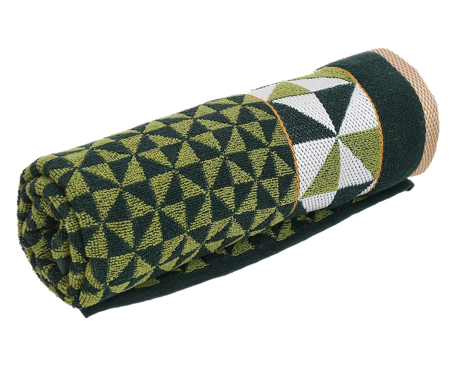 Heart HomeTringle Printed Super Soft, Fluffy, and Absorbent, Cotton Bath Towel Perfect for Daily Use, 30"x60"- Pack of 4 (Green & Maroon)