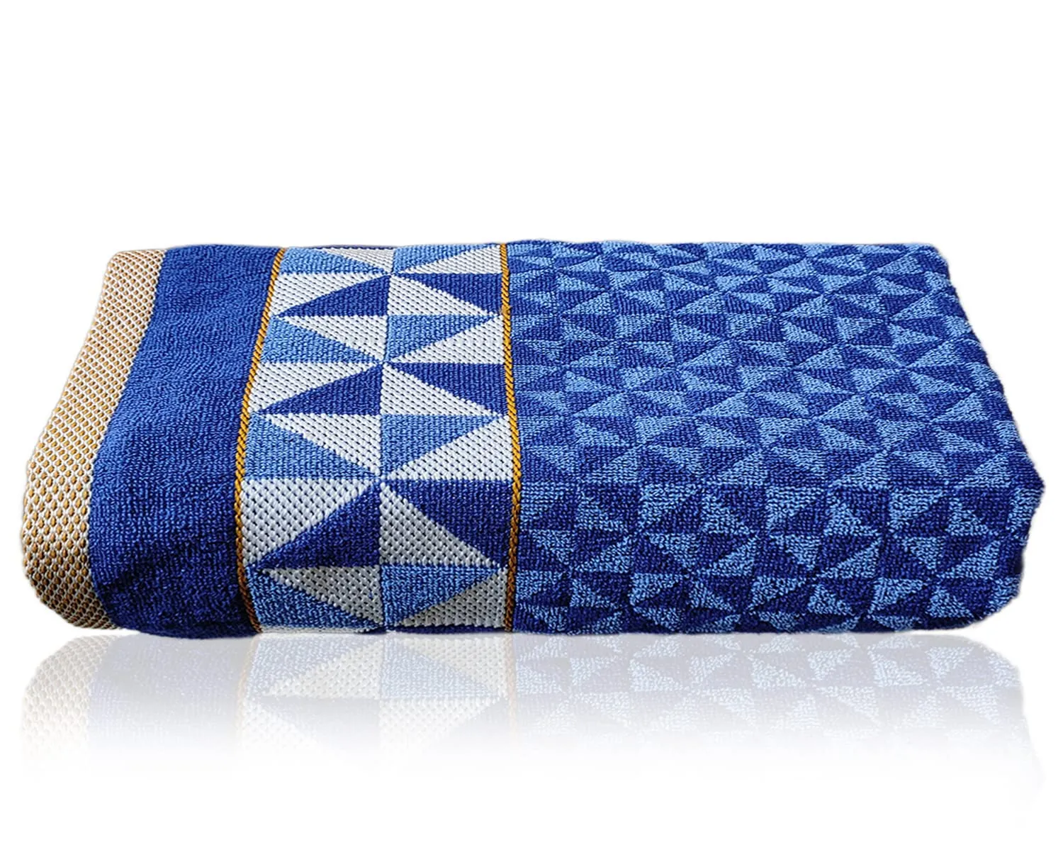 Heart HomeTringle Printed Super Soft, Fluffy, and Absorbent, Cotton Bath Towel Perfect for Daily Use, 30"x60"(Blue)
